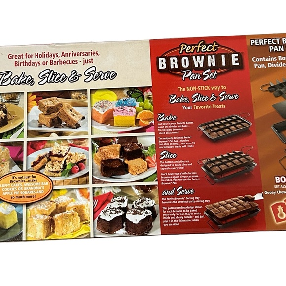 Perfect Brownie Pan Set As Seen On TV Makes 18 Brownie With Box GUC - Picture 8 of 13
